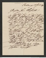 Nachlass Franz Steindachner, Brief von Johann Schild an Franz Steindachner (23.07.1896), Inv.Nr. 449.04, Seite 1